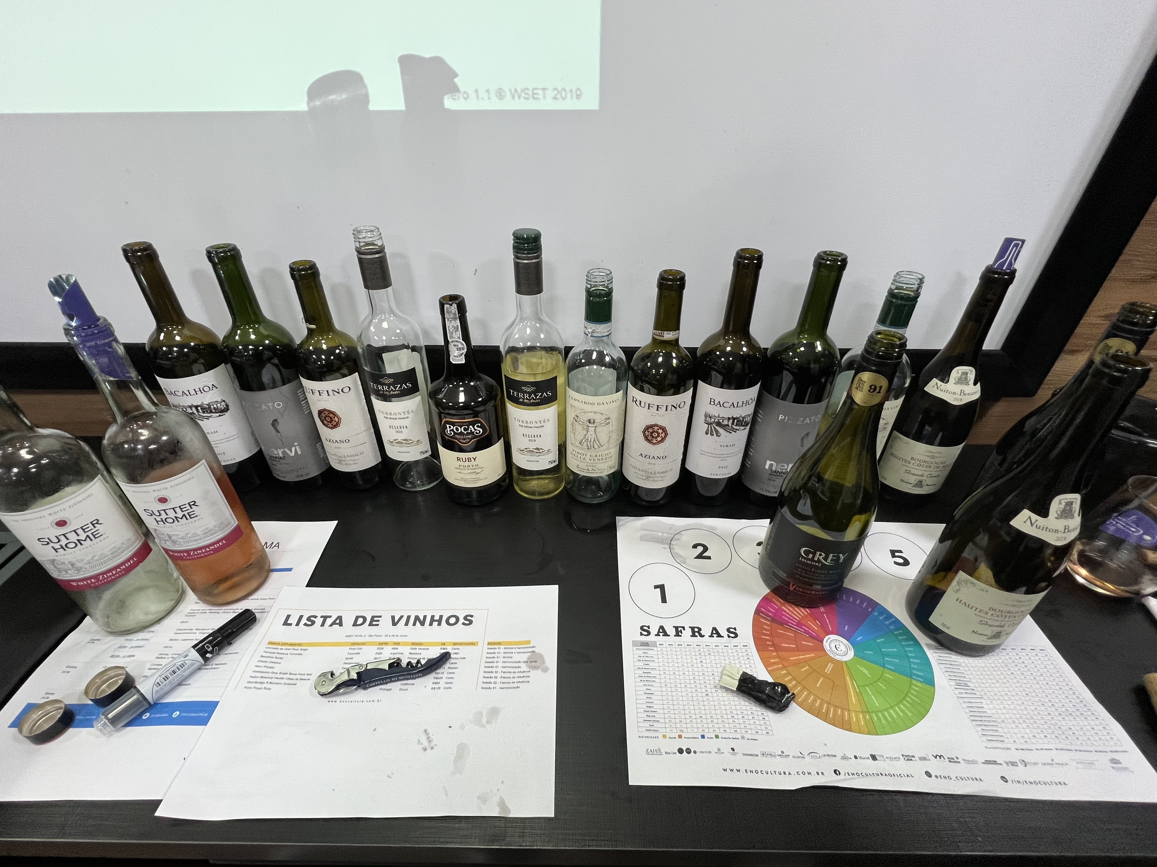 Turma em aula de degustação de vinhos com Debora Juneck
